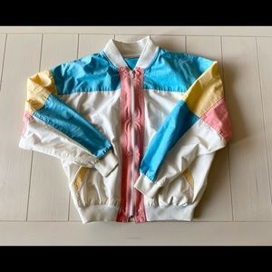 Retro color block windbreaker